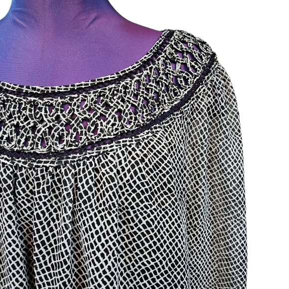 Coldwater Creek Snakeskin Print Chiffon Blouse Size 2X 20/22 Women's Plus‎ E2 - Picture 2 of 10